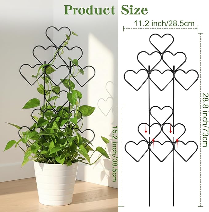 ZOUTOG 15 Inch Trellis for Climbing Plants Outdoor 9 PackRustproof Metal Garden Trellis for Potted PlantsSturdy Houseplant Support Indoor Outdoor for Ivy Pothos Monstera Hoya Flower Vine