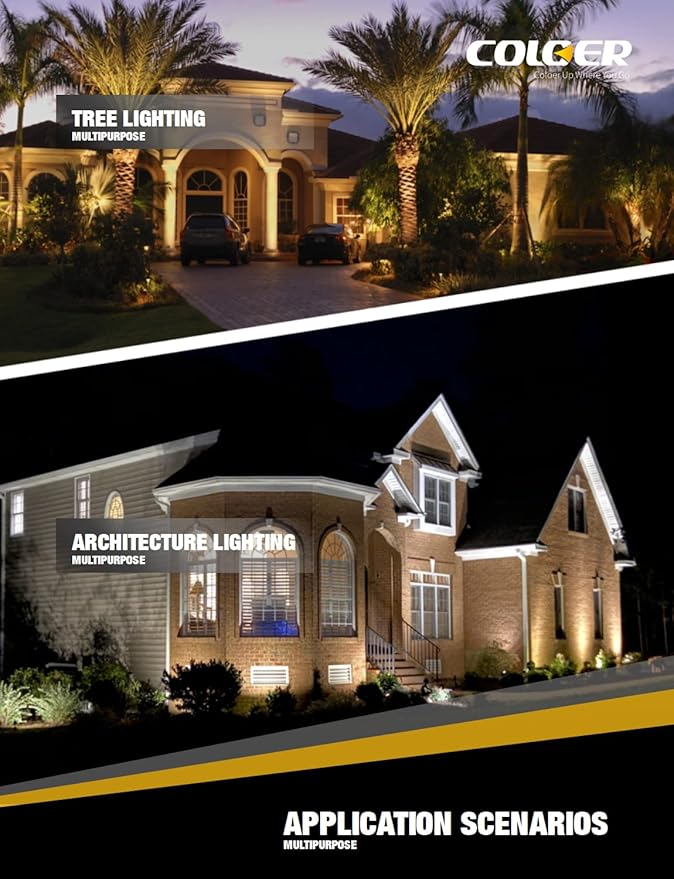 COLOER Die-cast Brass Landscape Spotlight 10-Pack with 5W Aluminum Housing LED MR16 Bulb12V AC/DC Low Voltage Copper Outdoor Lighting Directional Garden Patio Spot Up Light (102B Copper Finish)