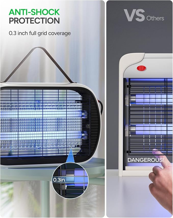Buzbug Bug Zapper Indoor for 5000 Sq. Ft. 20W Instant Electric Mosquito Zapper High-Voltage Fly Zapper Fruit Fly Traps Fly Killer -MA015