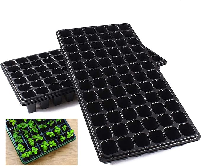 AIFUSI 10 Pack Seed Starter Kit 72 Cell Seedling Trays Gardening Germination Plastic Tray Nursery Pots Mini Propagator Plant Grow Kit Plug Tray Starting Trays for Seedling Germination