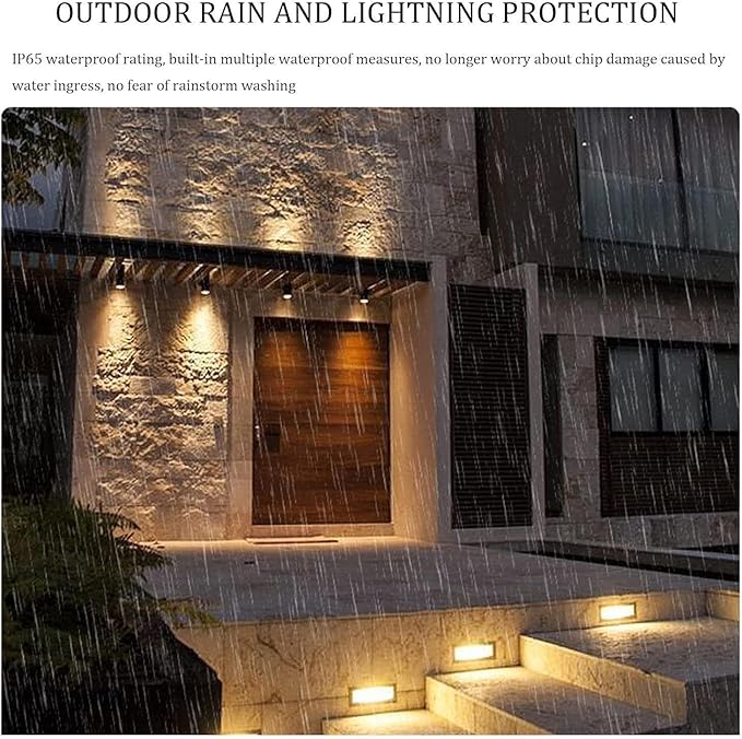 3W/5W Rectangle Garden LED Buried Lights - LED Landscape Lights IP65 Waterproof Outdoor Recessed Spotlights Stair Corner Lights for Patio Pathway Step Buried Garden Lamp(Yellow3W(AC24V))