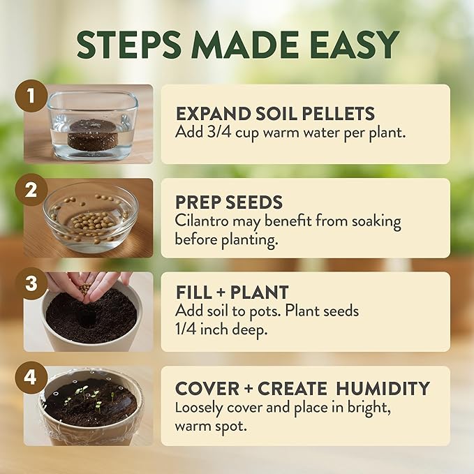 HOME GROWN Herb Garden Planter Indoor Kit – Unique Christmas Gift for Adults Men &amp Women - Grow 4 Heirloom Herb Seeds on Kitchen Window – Beginner DIY Craft &amp Hobby Gardening Gift for Plant