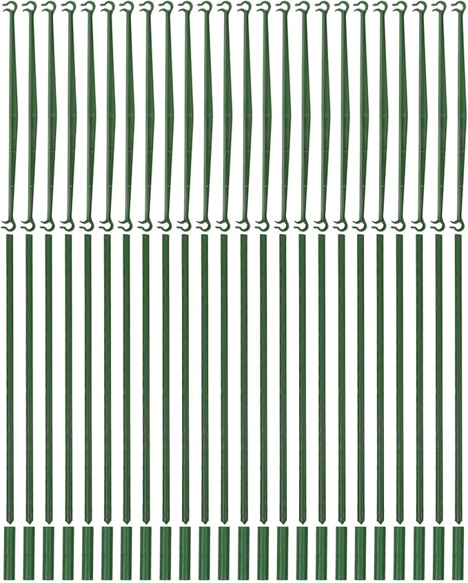3 Sets Metal Plant Trellis for Climbing Plants with 27 Poles and 18 Connectors Garden and Indoor Vine Support Rack for Tomato Flower and Vegetable Growth