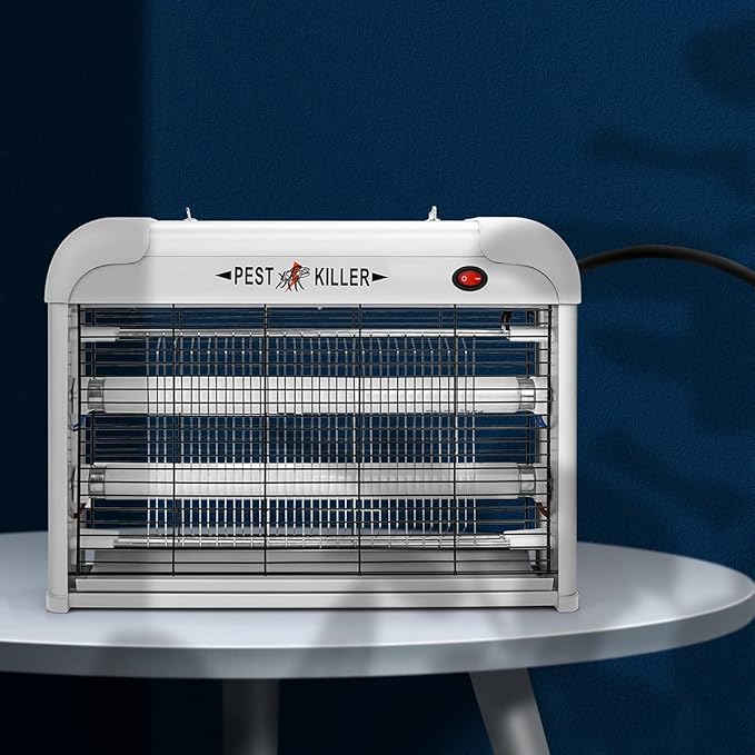 Indoor Electric Bug Zapper 2800V Powerful Flying Insect Mosquito Killer w/ 20W Blue Light Attract Plug-in Pest Control Machine for Moth Fruit Fly Fungus Gnat Garage Bug Catcher/Eliminator/Trap