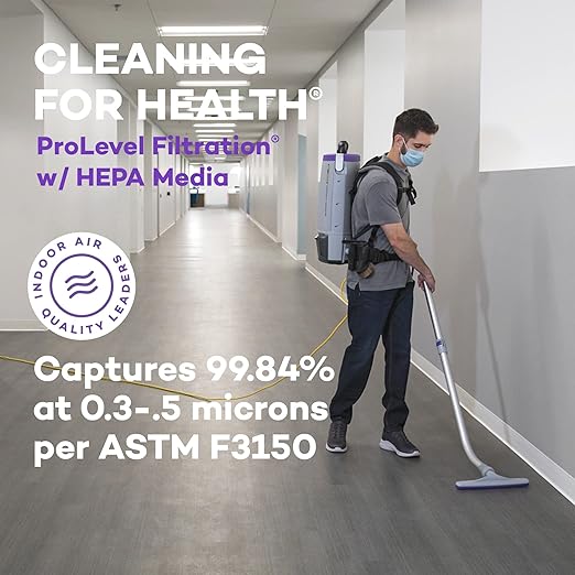 ProTeam Super Coach Pro 10 Backpack Vacuum Commercial with 2 Piece Wand Tool Kit 10 Quart Corded107304