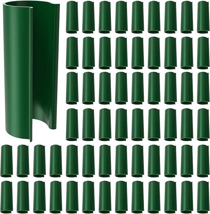 Jetec 128 Pieces PVC Pipe Clips Covers 2.4 Inches Long Greenhouse Clamps for Netting for Greenhouses Garden Shelters Bird Protection(For 1/2 Inch PVC PipeGreen)