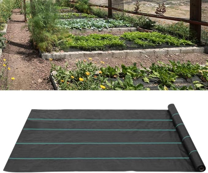 2X5M Garden Ground Weed Control Fabric Premium Landscape Ground Cover Heavy Duty Weed Barrier Fabric with High Strength Plastic Flat Yarn Excellent Water Permeability for Garden