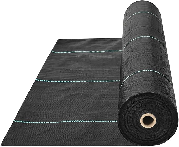 70g/2.46oz Driveway Fabric Heavy Duty Woven Landscape Fabric Garden Weed Barrier Fabric Weed Control Fabric Geotextile Fabric for Landscaping Ground Cover Weed Block Gardening Mat(0.6*10m)
