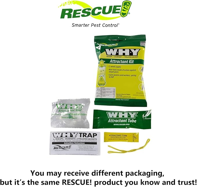 RESCUE! Non-Toxic Wasp Hornet Yellowjacket Trap (WHY Trap) Attractant Refill - 2 Week Refill - 6 Pack