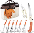 Garden Tool Set - 10 PCS Heavy Duty Stainless Steel Gardening Tools Set with Storage Bag Gardening Kit Ideal Gardening Gifts for Women &amp Men Indoor/Outdoor Use for Digging Planting Pruning