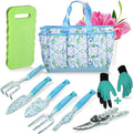 Garden Tool Set 9 Piece Aluminum Alloy Gardening Hand Tools Kit Gift for Women &amp Parent Gardening Supplies with GlovesToteKneeling PadHand PrunerTrowelHand RakeWeederForkTransplanter