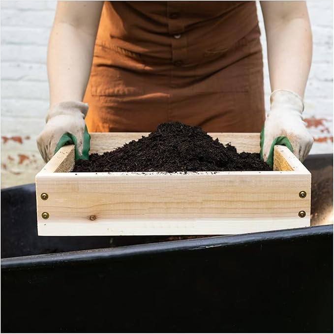 Wood Garden Sieve Soil Tool Gardening Soil Sifter Dirt Mesh Portable Garden Tools for Plant Bonsai Stone Sifting Sand Sand Sieve Strainer