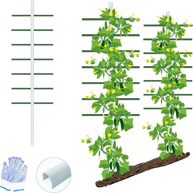 Agfabric 5ft Garden Trellis for Climbing Plants Outdoor U Tower Plant Support Trellis with 7 Arms (Each 1.64ft) U Cross-Section (5ft*1.64ft1pack)