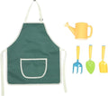 Planting Tools Garden Shovel Rake Watering Can Set with Apron for Outdoor Gardening and Flower Planting Mini Metal Hand Tools for Boys