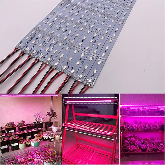 LED Plants Grow Lights DC 12 V 5730 SMD LED Bar Lights Compatible with Aquarium Greenhouse Lamp 10pcs 50CM (Color : Clearly Cover Size : 5Red 1 Blue)