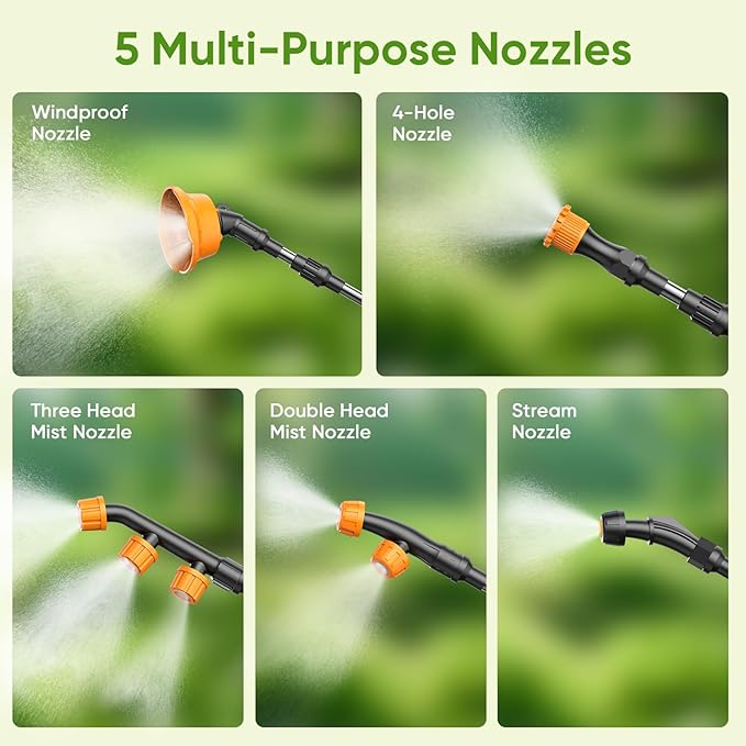 5.3Gal Battery Powered Backpack Sprayer 120PSI Adjustable Pressure Electric Sprayer Dual Batteries Telescopic Wand &amp Corrosion-Resistant Wand 5 Nozzles Sprayer for Planting Lawn Yard Garden