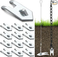 Qualirey 12 Pack Galvanized Wolf Fang Anchor Heavy Duty Ground Earth Anchors for Trapping Tents Sheds Carports Swing Set Greenhouse