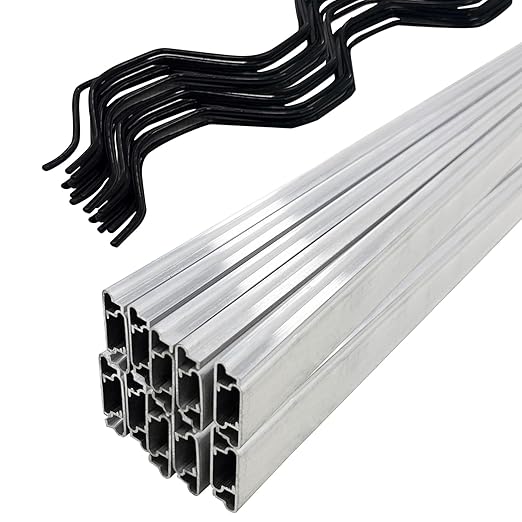 6.6 Ft Wiggle Wire and U-Channel for Greenhouse PVC Coated Spring Wire &amp Aluminum Lock Channel Bundle 20 Sets for Secure Poly Film or Shade Cloth Attachment
