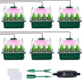 Adjustable Ventilation Transparent Plastic Tray Seed Starter Kit with Full Spectrum LED Grow Light Control Box 5 Levels of Brightness 4H 8H 12H 18H Timing for Garden