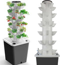 Garden Tower Hydroponics Growing System 30-Plant Sites Vertical Garden Planter Outdoor Indoor Plant Growing kit with Pump Adapter Net Pots for Fruits Vegetables and Herbs (Grey)