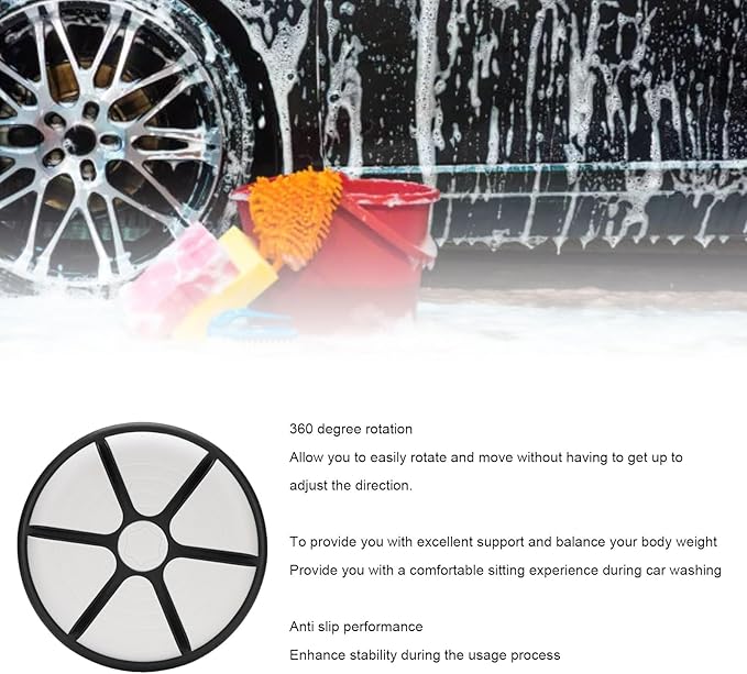 Focket Bucket Seat Portable Detachable 360 Degree Swivel Bucket Top Seat Cushion Bucket Wear Proof Anti Slip Lid Stool Cushion for Car Washing Fishing Baseball Gardening