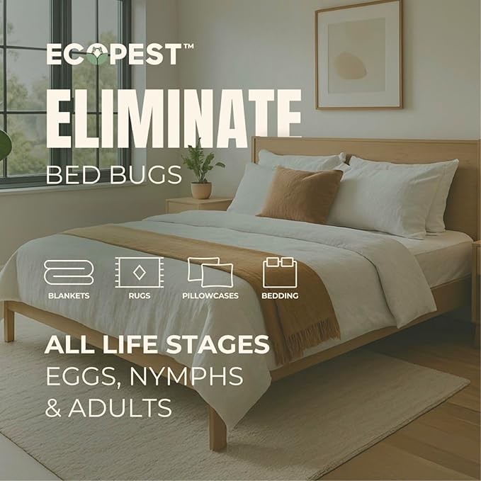 Bed Bug Spray – Natural Plant-Based Killer for Bed Bugs Eggs &amp Nymphs | Fabric &amp Mattress-Safe Home Treatment for Indoor Use | Child &amp Pet Safe Low Odor Eco-Friendly (22 oz)