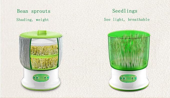 Bean Sprout Machine 2PCS Automatic Bean Sprout Machine Household Kitchen Large Capacity Bean Sprout Cultivation kit 3 Layers US (3 Layers (2 Layer UK)