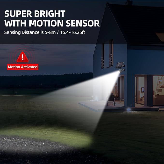 HURRISE Solar Outdoor Lights Bright Motion Sensor Outdoor Lights LED Outside Landscape Spotlights for Accent Uplighting Backyard (2 Sets)