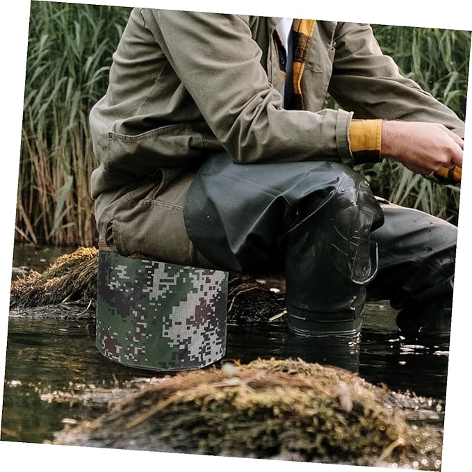 Portable Foam Farming Stool with Tool Pouch 25cm Height Small Garden and Fishing Seat for Gardening Camping Outdoor Work Lightweight and Wearable Random Style