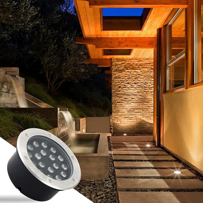 Outdoor Ground Light Recessed Underground Light IP66 Waterproof Garden Buried Lights for Walkway Driveway Deck Patio Step Spotlight AC85-265V