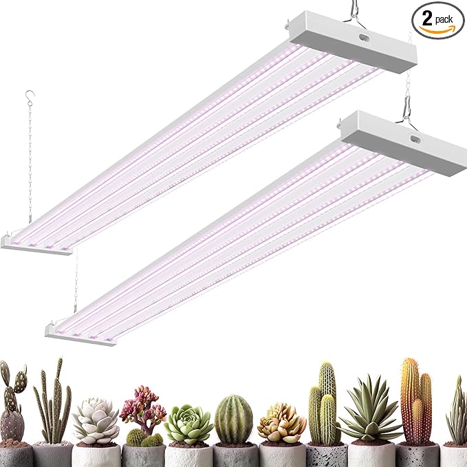 Barrina TX-L84 4FT Grow Light 168W (2 x 84W) 4 LED Panels Wider Coverage Full Spectrum High PPFD Linkable Hanging Fixture Plant Stand with Grow Light for Indoor Seeding Vegetable 2 Packs