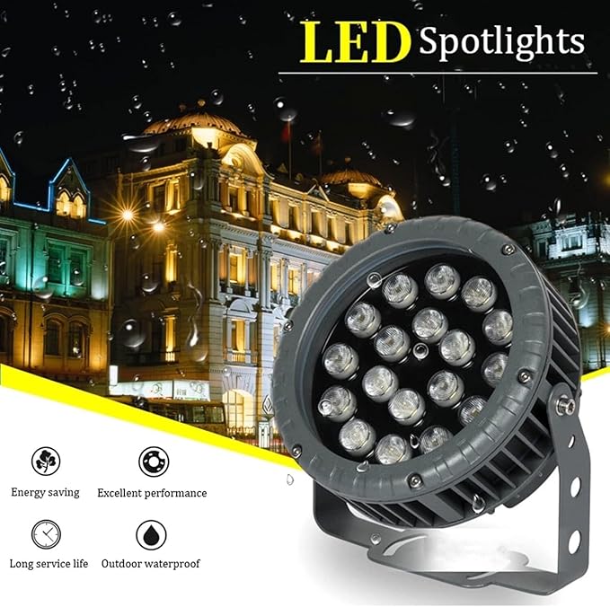 Rotation Spotlight - Landscape Lawn Lights 270° Park Tree Light Outdoor Decorative Round Flood Lamp IP65 Waterproof AC220V for Garden Villas Path Landscape Lighting(Blue24W)