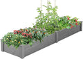 Over Ground Raised Garden Bed 96x28x10'' Large Long Planter Box for Outdoor Tool Free Assembly