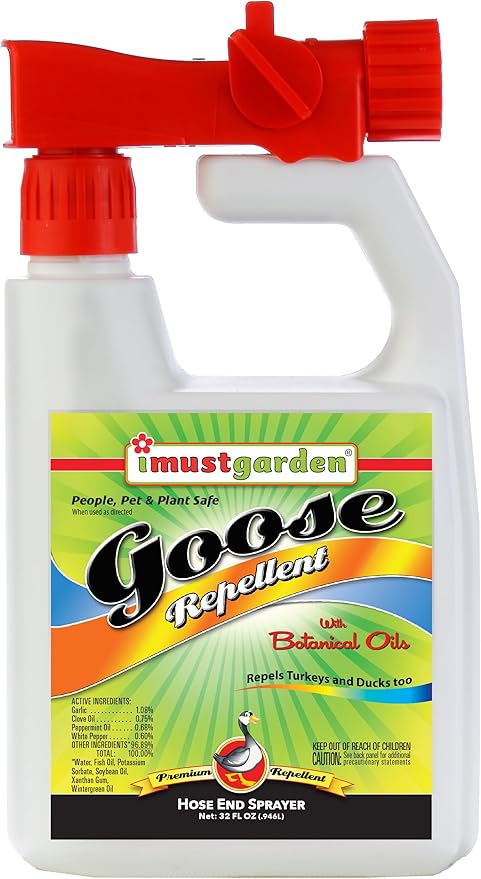 I Must Garden Goose Repellent Concentrate - 32oz Hose End Sprayer (Geese Turkey Ducks)