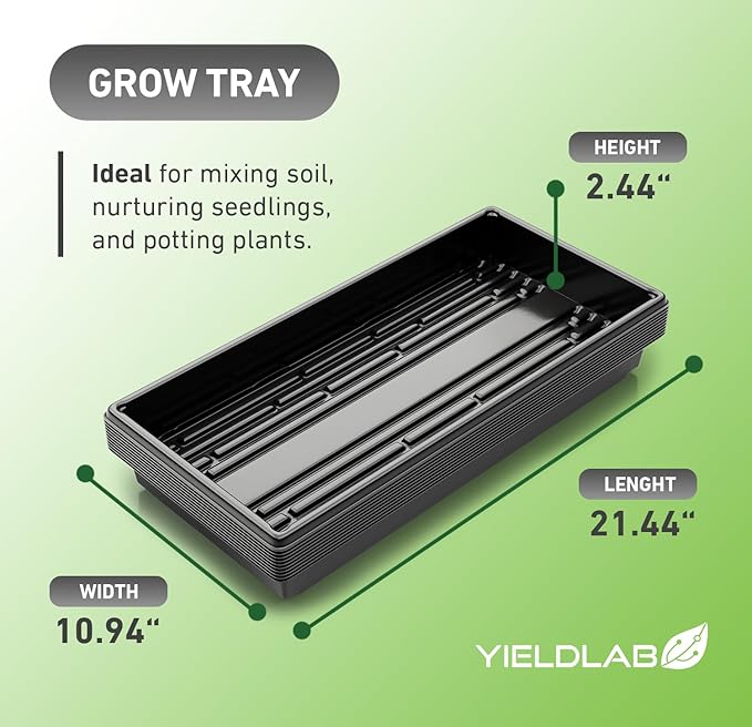 10x20 Humidity Dome with Plant Propagation Trays – 10 Pack - Clone Tray with Humidity Dome for Gardening Seedling Microgreens Germination Cloning Soil and Hydroponic Horticulture