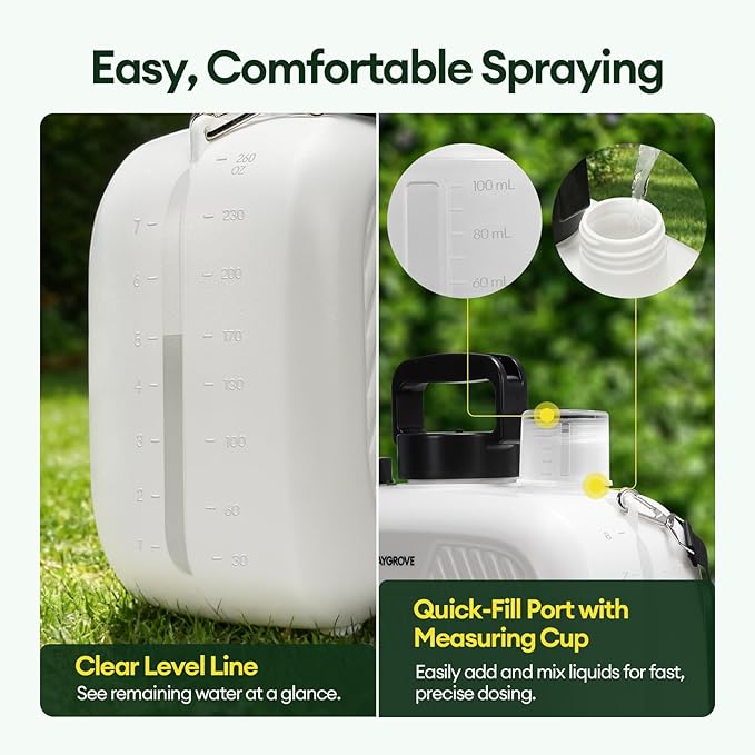 2 Gallon Electric Sprayer Battery Powered Spray Bottle Automatic Water Pump Plant Mister Weed Yard Sprayer with 3 Nozzles Ergonomic Handle 3 Hours Long Battery Life