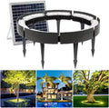 Solar Garden Lights Low Voltage Landscape Tree Ring Lights Landscape Spotlights for Palm Tree Planters Lawn(Gold 2000KPack of 7)