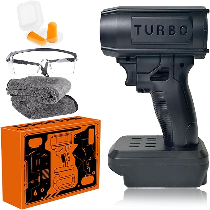 Storm Industries Jet Blower 2.0 2026 New Upgrade Storm Leaf Blower with Noise-canceling Earplugs 1300000RPM Handheld Turbo Blower for Car Drying Camping Patio Cleaning (for Makita Batteries)