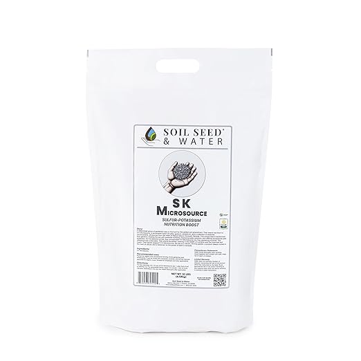 Soil Seed &amp Water SKMicrosource – Sulfur and Potassium Nutrient Mix Soil Conditioner Fertilizer with micronutrients Iron zinc and Magnesium - OMRI Listed Organic Fertilizer