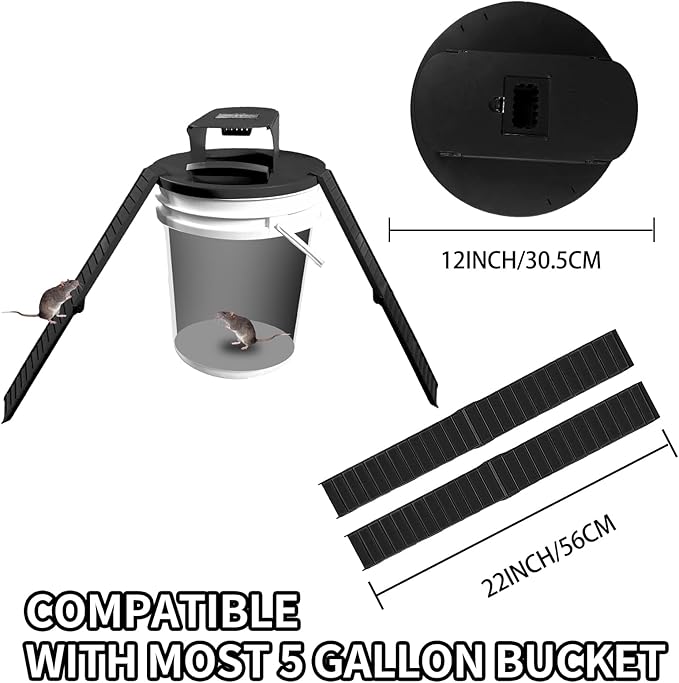 Mouse Traps Indoor for Home 4 Pack Mouse Trap Bucket Lid with Upgraded Clear Box 2 Ramps &amp Auto Reset Efficient Humane Rat Trap for Indoor &amp Outdoor Use Compatible with 5-Gallon Buckets