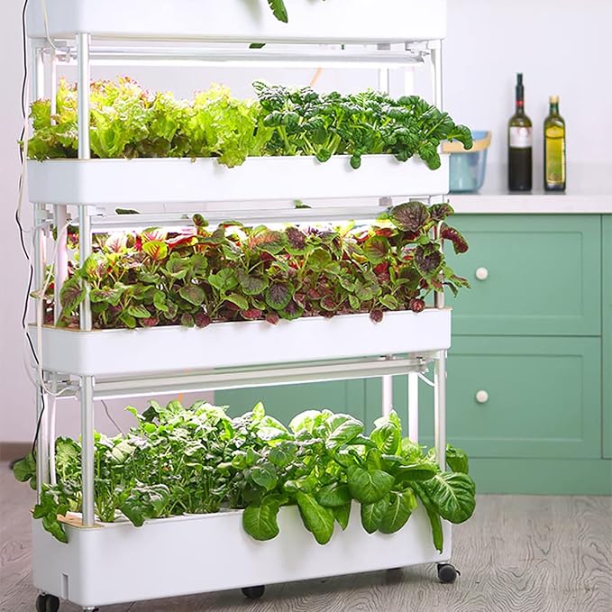 Indoor Garden Hydroponic Growing System3/4 Tier Hydroponics Tower SetHydroponic PlanterPlant Vertical HydroponicsSuitable for Planting Leafy VegetablesStem Vegetables 90holes