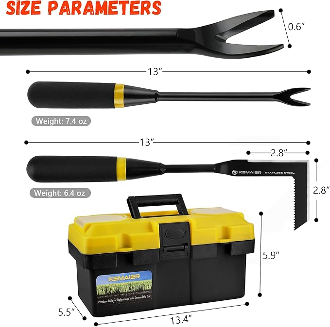 7 - Piece Gardening Tools Set Stainless Steel Gardening Tools Heavy - duty Hand Gardening Tools with a Toolbox Suitable for Gardening Planting and Weeding Gardening Gifts for Women and Men