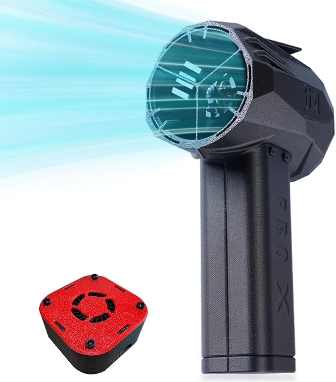 Pro X64 Car Violent Blower 750W Je t Mini Turbo Fan 1500g Thrust 350km / h Wind Speed 64mm Violent Turbo Fan with SOS Light 16000Mah Cordless Leaf Blower for Lawn Snow Blower