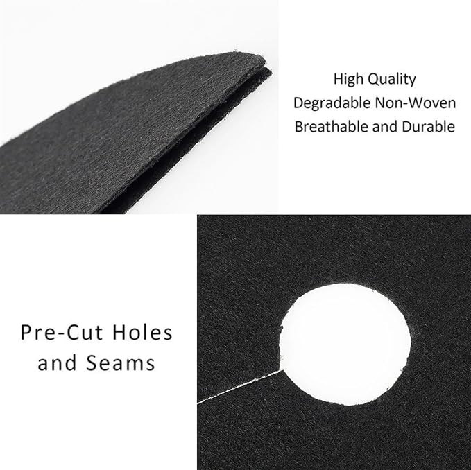 Non-Woven Tree Mulch 10pcs Non-Woven Fabric Tree Mulch Ring Thickened Tree Weed Barrier Mat Round Tree Protector Mat for Control Tree Mulch Mats