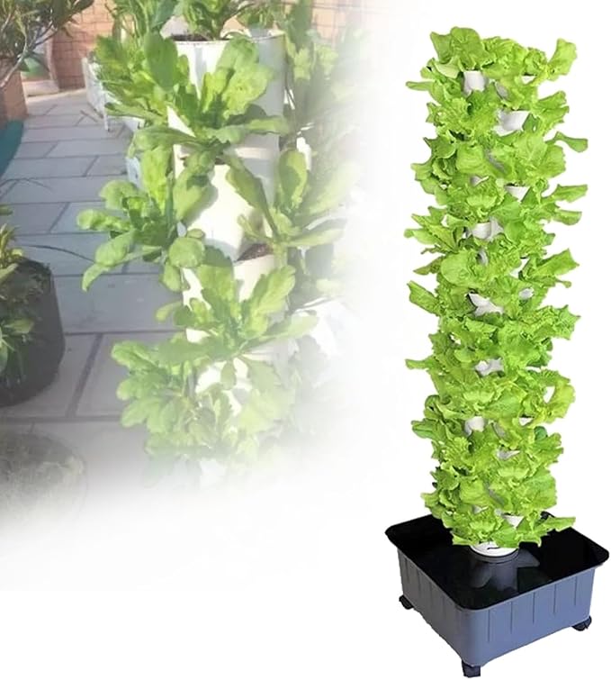 GeRRiT Garden Hydroponic Growing System Vertical TowerHydroponic Growing Kit for Gardening EnthusiastsAuto Aeroponics Mini Indoor Outdoor Home Grown Herbs