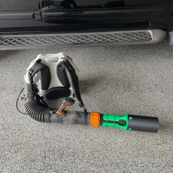 Cyclone 2X Leaf Blower Attachment 2''-3'' Leaf Blower Air Booster with 2 Straps Faster Yard Outdoor Cleanup Lawn Care Airflow Amplifier Universal (Orange)