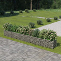 Gabion Raised Bed Gardening Box Patio planters Garden beds Outdoor Raised Flower Bed Suitable for Nursery Orchard Arboretum Corridor Galvanized Steel 177.2x19.7x19.7