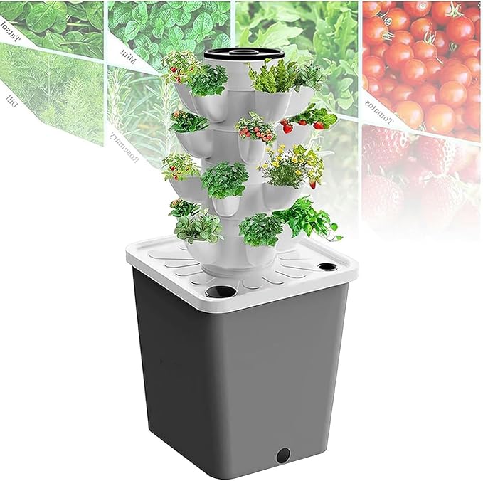 Aeroponics Growing Kit for Herbs Fruits and Vegetables Plant Hydroponics Tower 15/20/25/30 Garden Hydroponic Growing System Net Pots Timer for Herbs Fruits and Vegetables 20Holes//1pc