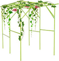 Grape Vine Trellis 6.56x4.92x6.56ft Heavy Duty Garden Trellis for Climbing Plants Large Steel Plant Support with ABS Base for Tomatoes Cucumbers Outdoor (Green)