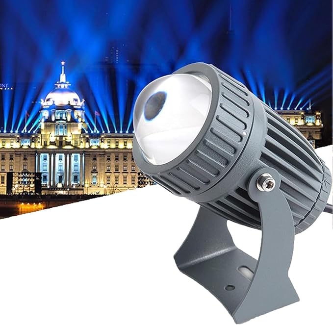 Outdoor LED Beam Spotlight Rotation Floor Spotlight IP66 Waterproof Ground Landscape Lights Narrow Beam Wall Washer Spotlights for Parties Hotel Wedding Billboard Building Lighting(Red10W)